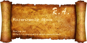 Rozenzweig Absa névjegykártya